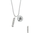 thumbnail image 2 of Delight Jewelry Silvertone Always My Sister Bar Silvertone Script Initial Disc - M - Charm Necklace, 20"+3", 2 of 4
