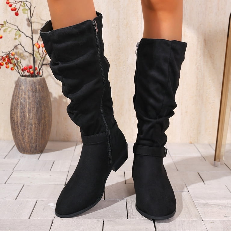 Oyedens Slouchy Suede Knee High Dress Boots for Women Fashion Casual Buckle Low Heel Wide Calf Knee Length Tall Boots Black Size 7.5, Women's Oyedens Slouchy Suede Knee High Dress Boots for Women Fashion Casual Buckle Low Heel Wide Calf Knee Length Tall Boots Black Size 7.5, Women's