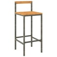 thumbnail image 2 of vidaXL 11 Piece Garden Bar Set Grey Poly Rattan& Solid Wood Acacia, 2 of 4