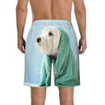 thumbnail image 3 of Disketp Men'S Swim Trunks Hawaiian Breathable Surf Beach Swimsuits Mesh Lining Beach Shorts With Pockets-Dog Wrapped In Towel, 3 of 9