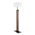 thumbnail image 3 of Live Edge Contemporary Floor Lamp in Black Steel and Walnut Wood with White Shade by LumiSource, 3 of 7