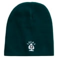 thumbnail image 5 of Lucky Thirteen Embroidered 8 inch Acrylic Short beanie - Dk Green OSFM, 5 of 5