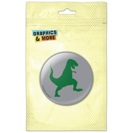 

Tyrannosaurus Silhouette Green on Grey Refrigerator Button Magnet