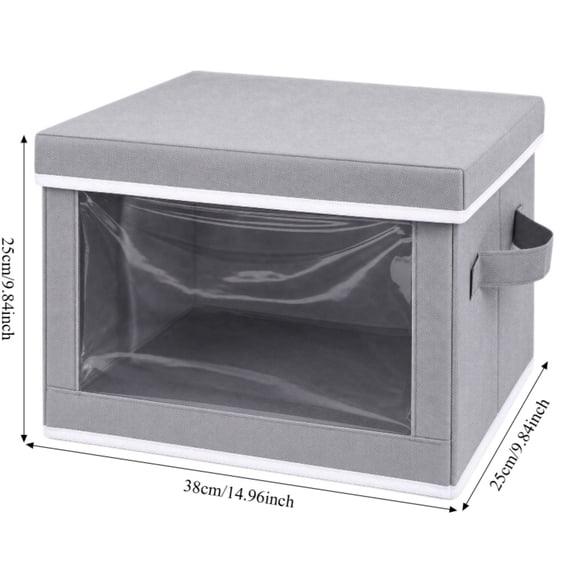 1 Pc Large Storage Basket Bin With Lid, Stackable Cube Closet Organizer Bin