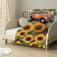 thumbnail image 2 of nygtbtfer Rustic Farmhouse Old Wooden Board Blankets Soft Cozy Bedding Flannel Blanket Autumn Flowers Pumpkin Truck Sunflowe Blankett Bedroom Sofa Throw 40x50in, 2 of 6