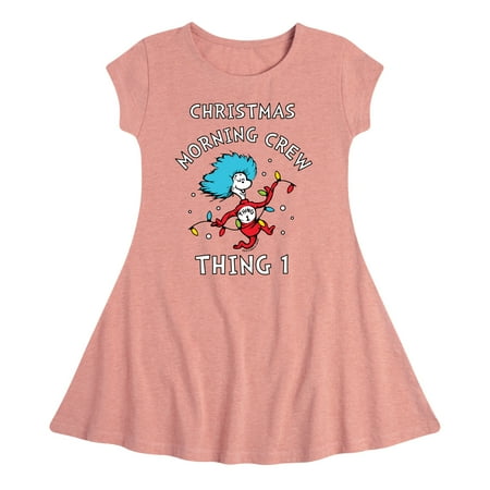 

Cat in the Hat - Christmas Morning Crew Thing 1 - Toddler And Youth Girls Fit And Flare Dress