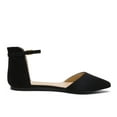 thumbnail image 2 of Dream Pairs Women's Casual Flats Shoes D'Orsay Pointed Plain Ballet Comfort Soft Slip On Flats Shoes Flapointed-Ankle Black/Nubuck Size 8.5, 2 of 4