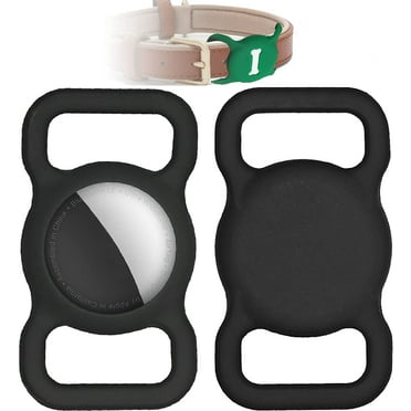 Air Tag Holder for Pets 2 Pack,Air Tag Holder Portable Air Tag Case Cover for air tag Dog Collar Holder,Anti-Lost Air Tag Holder for Dog Collar Cats Backpack and More(2PCS Black)