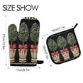thumbnail image 2 of Yayeee Oven Mitts and Pot Holder Set of 2 Heat Resistant Kitchen Gloves Baking Hot Pad, Beige Striped Trees, 2 of 5
