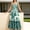 Green, variant on Women's Tiered A-Line Sling Maxi Dress – Geometric/Floral Print, Smocked Back, Summer Vacation Boho Long Dress Rose Red,S