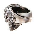 thumbnail image 6 of 925 Sterling Silver Huge Fire Skull Punk Ring TA514 Biker Jewelry US Size 9, 6 of 14