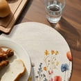 thumbnail image 3 of Yellow Red Blue Spring Floral Round 13 Inch Placemats Set of 8, Watercolor Botanical Summer Flowers HeatResistant Non Slip Place Mats for Dining Table, Wipeable Kitchen Table Mats for Housewarming, 3 of 9