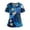 Dark Blue, variant on Women Medical Uniform Workwear V Neck Short Sleeve Printed Scrub Top with Pattern Comfortable Fit