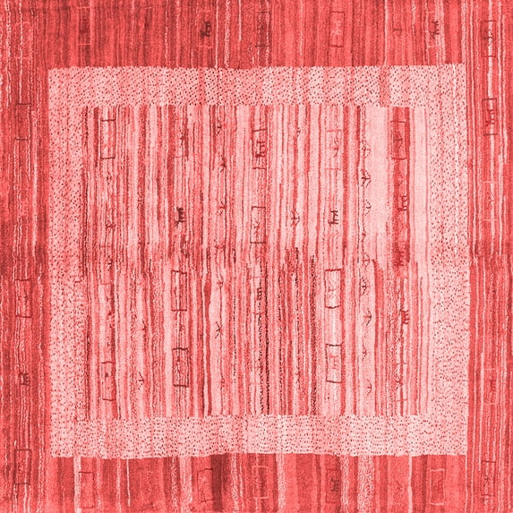 Ahgly Company Indoor Square Abstract Red Contemporary Area Rugs, 8' Square