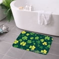 thumbnail image 3 of JOOCAR Non Slip Flannel Polyester Floor Mat With Clover Pattern For Bathroom Kitchen Bedroom Decor 16x24 inch, 3 of 5