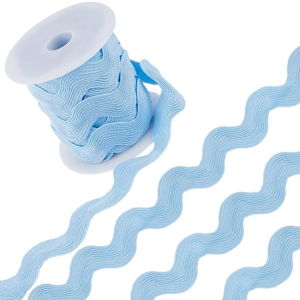 Ric Rac Trim GORGECRAFT, 3,4 cm de ancho y 10 m de largo, poliéster, azul cielo