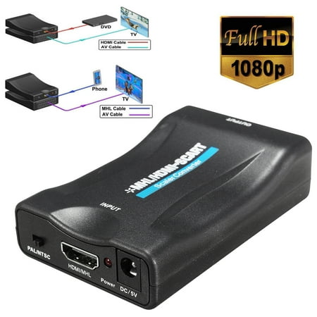 2019 New 1080P H DMI To Scart Video Audio Upscaler Converter Adapter For HD TV DVD Sky