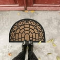 thumbnail image 3 of Evideco Vitrail Half Circle Door Mat 24x16 Inch – Black Rubber Scroll and Arch Pattern with Natural Coir – Non-Slip Entry Rug for Indoor/Outdoor Use – Heavy Duty, Easy to Clean, Decorative Welcome Ma, 3 of 7