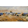 thumbnail image 2 of Homer, Winslow 32x20 White Modern Wood Framed Museum Art Print Titled - Three Boys on the Shore, 2 of 4