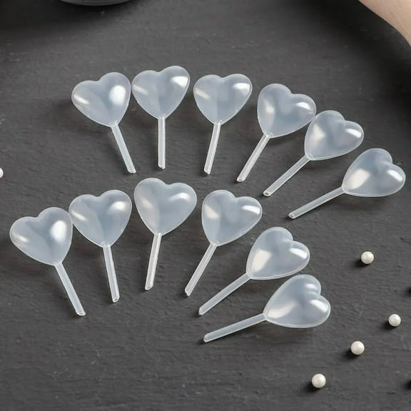 50Pcs 4ml Jam Straw Heart Shape Disposable Plastic Evenly Permeate Flavor Dropper Kitchen Tool