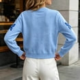 thumbnail image 5 of Iroehba Cardigan Sweaters for Women Long Sleeve Button Down Crew Neck Knit Tops Relaxed Cut Elegant Casual Outerwear for Daily Wear, 5 of 5