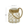 thumbnail image 4 of DecMode Clear Glass Decorative Candle Lantern with Rope Handle, 4 of 10