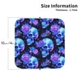 thumbnail image 2 of Pofeuu cool crystal Skull flower Print Coasters for Drinks, 4Pack PU Leather Coasters, Bar Drink Coasters for Tabletop Protection, Furniture from Damage-Square, 2 of 6