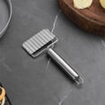 thumbnail image 3 of Stainless Metal Potato Slicer Crinkle Cutter Kitchen Gadget for French Fries and Vegetable Cutting Vegetable Slicer Tool,Food Chopper,Vegetable Cutter,Kitchen Slicer,Manual Slicer,Stainless Steel Cut, 3 of 5