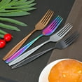 thumbnail image 6 of MDEALY 24-Piece Black Silverware Utensils Set Good Quality Stainless Steel Flatware Cutlery Service for 6 Include Dinner Knife Forks Spoon Teaspoons Elegant Mirror & Matte Handle Polished Gift, 6 of 7