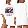 thumbnail image 3 of Aiyino Women's Bald Eagle 250th Anniversary Patriotic T-Shirt,100% Cotton USA 4th of July Graphic Tee, Short Sleeve Shirt Tops L, 3 of 8