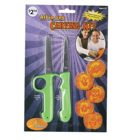 HALLOWEEN Stainless Steel Pumpkin Carving Tools & Kits, 2 Pieces (Green)