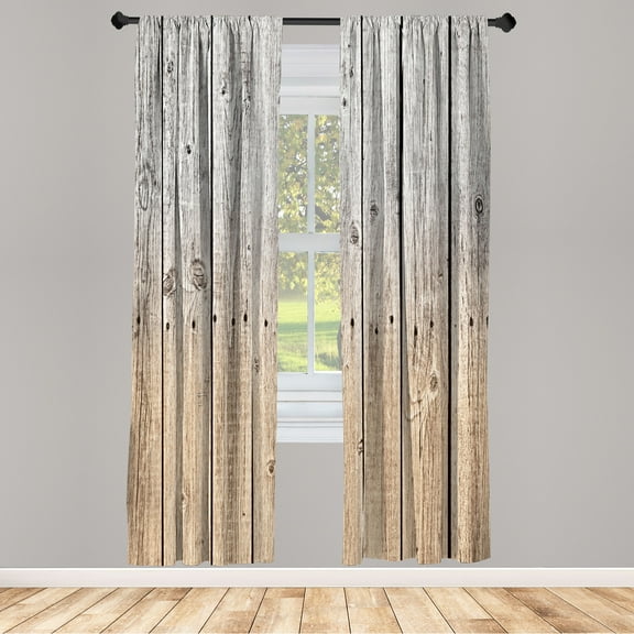 Ambesonne Curtains, Pair of 28"x95", Ecru Eggshell