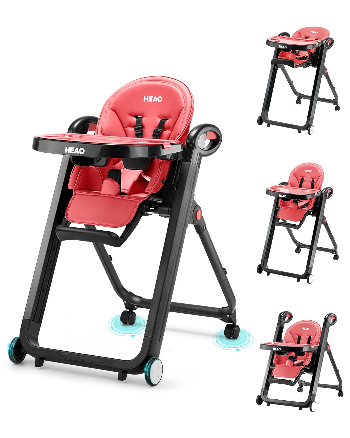 HEAO Reclining High Chair for Babies & Toddlers, Lightweight Portable Compact High Chairs