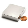 thumbnail image 2 of N52 Super Strong Neodymium Block Magnet 2x2x1/2” Flat NdFeB Rare Earth Rectangular Magnet for Science, Projects and Industries, 1-Count, 2 of 3
