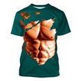 thumbnail image 6 of ZCFZJW 3D Muscle T-Shirts for Men Big and Tall Regular Fit Casual Summer Short Sleeve Graphic Tees Shirt Loose Lightweight Comfy Pullover Tops Green XXXXL, 6 of 6