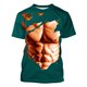 thumbnail image 5 of Camisetas de Manga Larga de los Hombres Casual Muscle Print Graphic Tee, Camiseta de Cuello de Tripulación de Manga Corta para las Vacaciones Diarias, 5 of 6