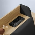 thumbnail image 4 of Daybed with Pop Up Trundle and LED Light, Twin Corner Bed Frame with Wireless Charging and Storage Headboard, Velvet Sofa Day Bed for Living Room, Black, 4 of 7