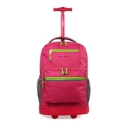 J World Boys and Girls Sunlight 18 Rolling Backpack for School and Travel, Pink