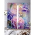 thumbnail image 4 of Pink Purple Floral Sheer Curtains 96 Inches Long 2 Panels Set, Window Sheer Curtains for Living Room/Bedroom, Spring Hydrangea Flower Vintage Botanical Light Filtering Rod Pocket Curtain 52''x96''x2, 4 of 8