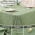 thumbnail image 2 of decorUhome Linen Rectangle Tablecloth 52x70 inch, Stain and Wrinkle Resistant Washable Table Cloth, Decorative Waterproof Fabric Table Cover for Dining Party, Sage Green, 2 of 8