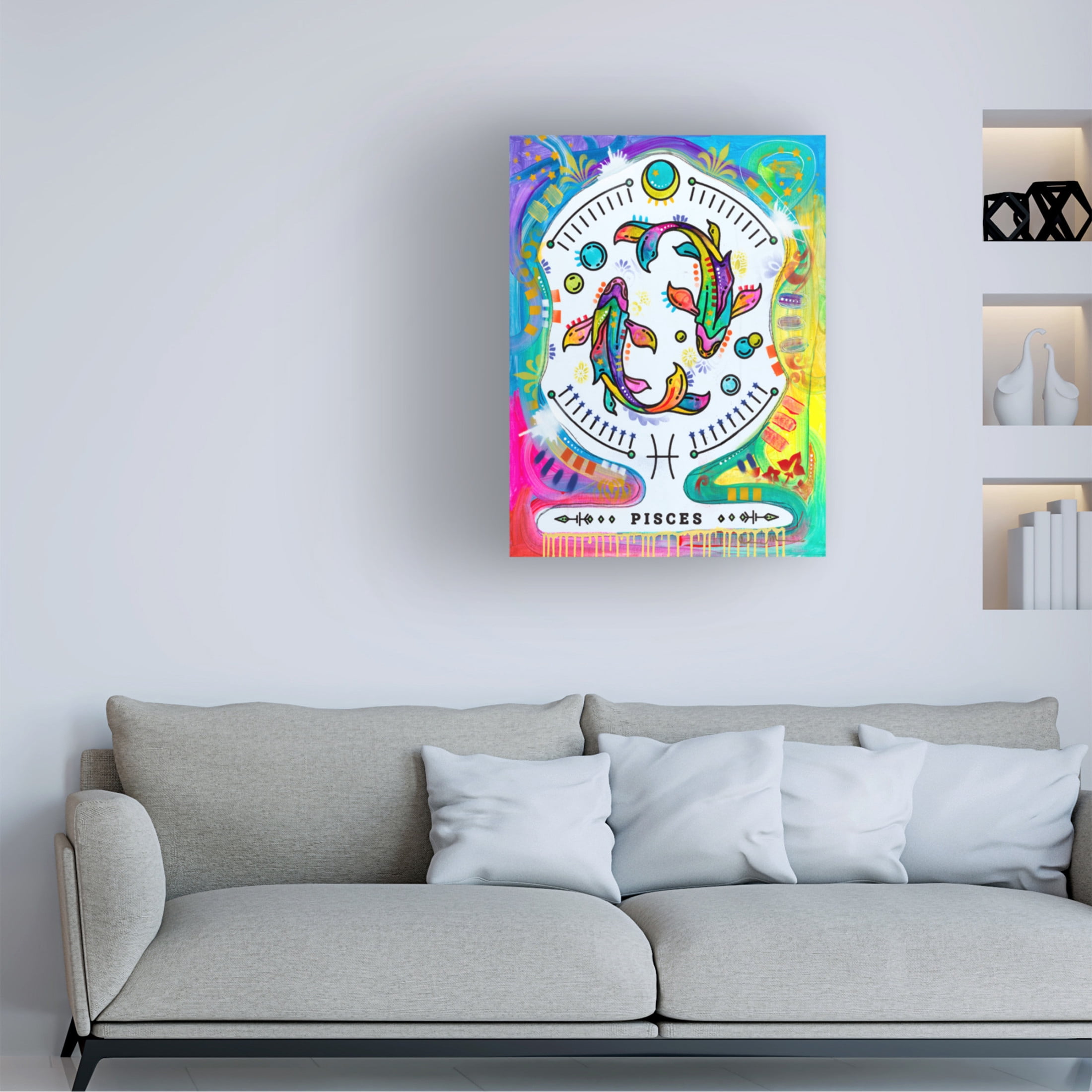 Canvas Wall Art - Dean Russo 'Pisces' Wall Art for Living Room, Bedroom, or Office Décor by Trademark Fine Art - 18 x 24 Inches