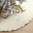 thumbnail image 4 of JM Falda para árbol de Navidad, falda de árbol blanca de punto grueso de 48 pulgadas, faldas rústicas para árbol de Navidad para decoración navideña JM, 4 of 5