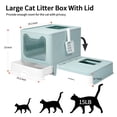 thumbnail image 2 of WiseWater Large Foldable Cat Litter Box with Lid, Top Entry Kitty Litter Box with Pet Plastic Scoop, Blue, 2 of 7