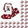 thumbnail image 2 of mgoYE Christmas Pajamas Matching Sets for Family Initials 26 Letters Graphic Xmas Pjs Funny Family Soft Loungewear, 2 of 8