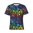 thumbnail image 4 of Vsdgher Magical Mushrooms and Flowers Print Men's Dry Fit Mesh Athletic Shirts Moisture Wicking Tennis T-Shirt Tops, 4 of 9