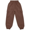 thumbnail image 5 of Kaerm Kids Girls Joggers Casual Cargo Pants High Waist Jazz Hip Hop Legging Casual Loose Trousers Brown 120, 5 of 6