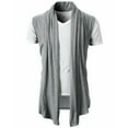 thumbnail image 3 of APEXFWDT Men's Sleeveless Cardigan - Lightweight Open Front Vest Shawl Collar Tank Top for Layering & Casual Outfits,XL,Gray, 3 of 4