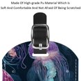 thumbnail image 4 of Square 2Pack PU Leather Colorful Jellyfish Cruise Luggage Tag with Privacy Cover and Name ID Tag for Travel Handbags Backpacks Luggage Tags, 4 of 6
