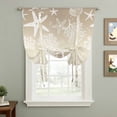 thumbnail image 2 of Brown Ombre Coastal Balloon Curtains for Living Room/French Door, Sea Nautical Summer Beach Starfish Coral Tie Up Curtains 63 Inch Length Energy Saving Kitchen Curtains Shades for Windows 42"x63", 2 of 8