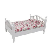 Sehao Gabbys Dollhouse Toy 1:12 Mini Dollhouse Furniture Bed Set Miniature Living Room Kid Pretend Play Toy Flower Mattress